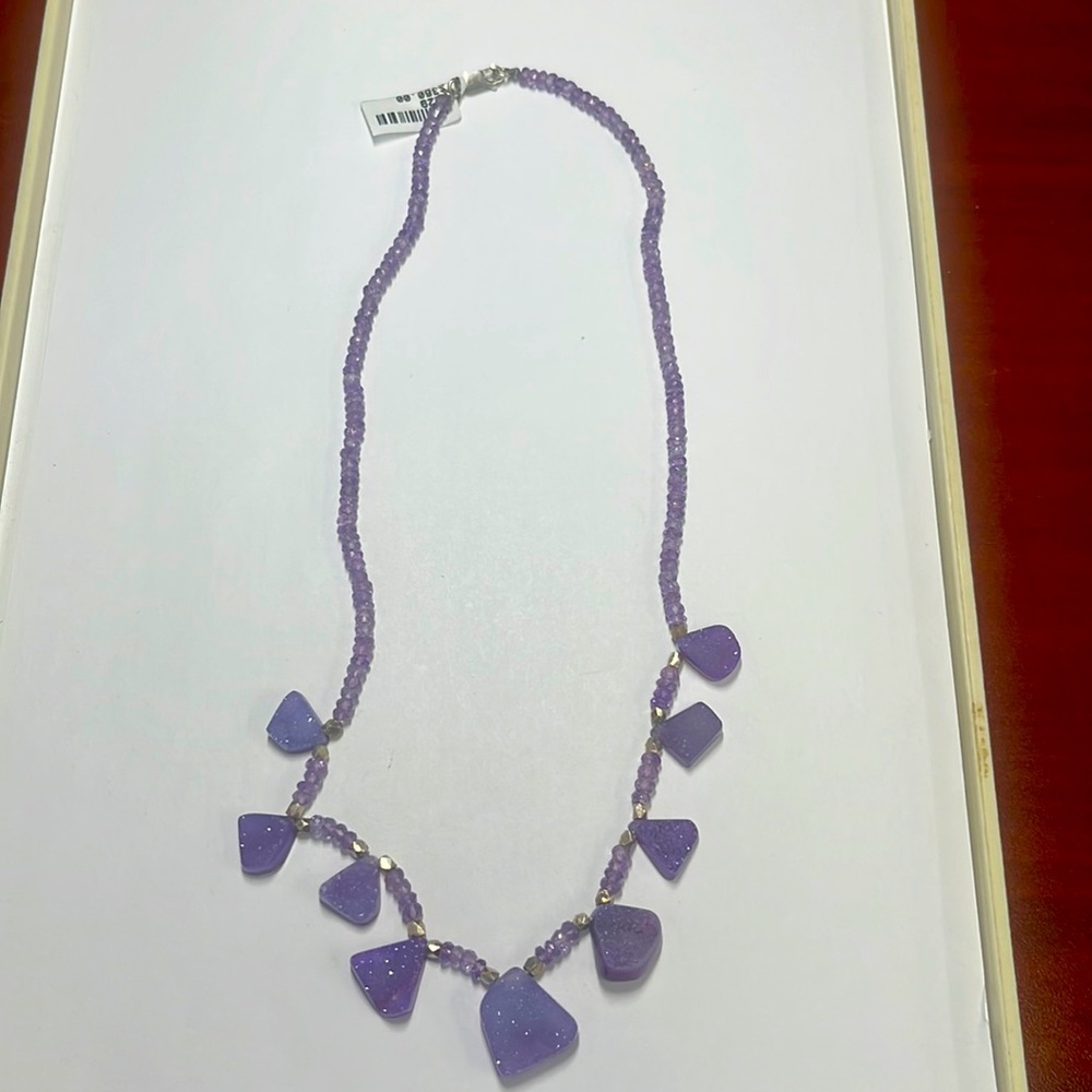 Purple Geode Rock Necklace